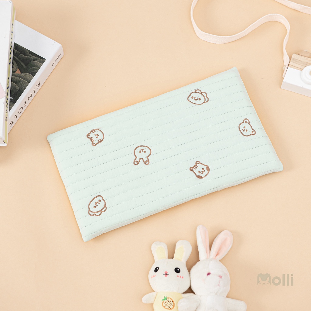 Gối Cao Su Non Cho Bé Kiêm Lót Đầu Trần Bông Molli Chính Hãng Từ Sơ Sinh Đến 5 Tuổi Chất Liệu Mềm Mịn Thoáng Mát