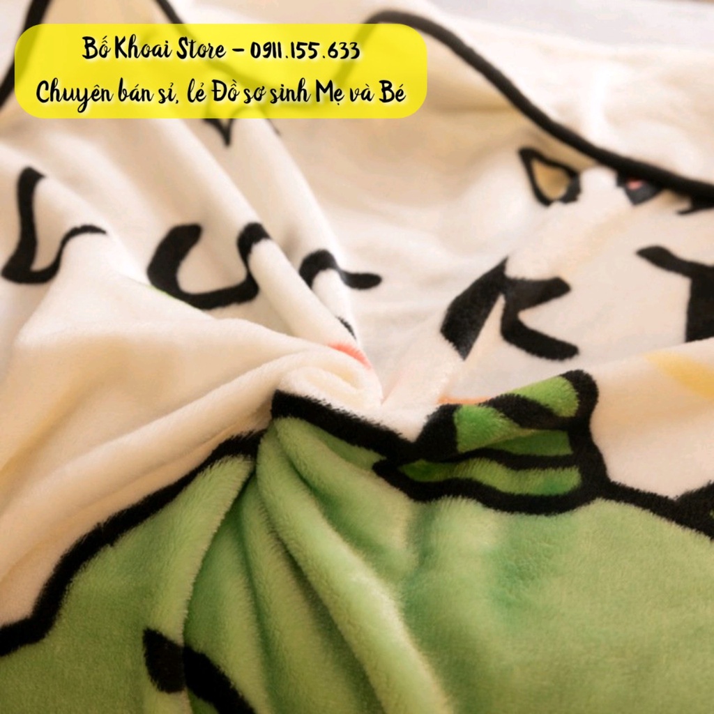 Chăn lông tuyết 4 mùa hàng đẹp 1m x 1m4 - Chăn băng nhung siêu mềm mịn cho bé - Bố Khoai Store