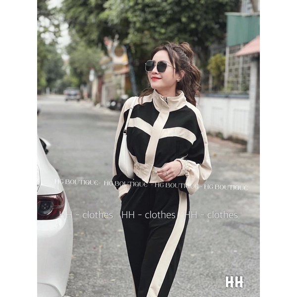 𝗩𝗶𝗱𝗲𝗼 𝗔̉𝗻𝗵 𝗧𝗵𝗮̣̂𝘁 ✔ Set thể thao phối màu bo gấu siêu hot Vải umi dày dặn, phối can tỉ mỉ, nhiều chi tiết
