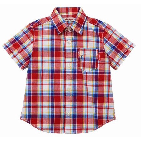 Áo sơ mi tay ngắn cho bé trai, 85% cotton & 8% linen & 7% sợi gai dầu, SHIRT, MIKIHOUSE, [12-5301-381]