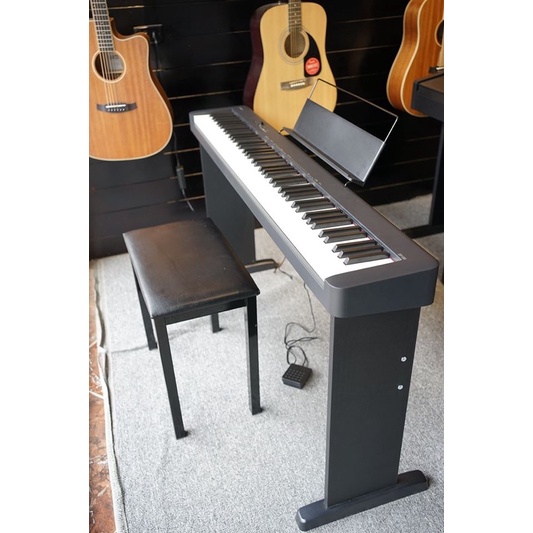 Ghế piano bọc da đen, cứng- chắc