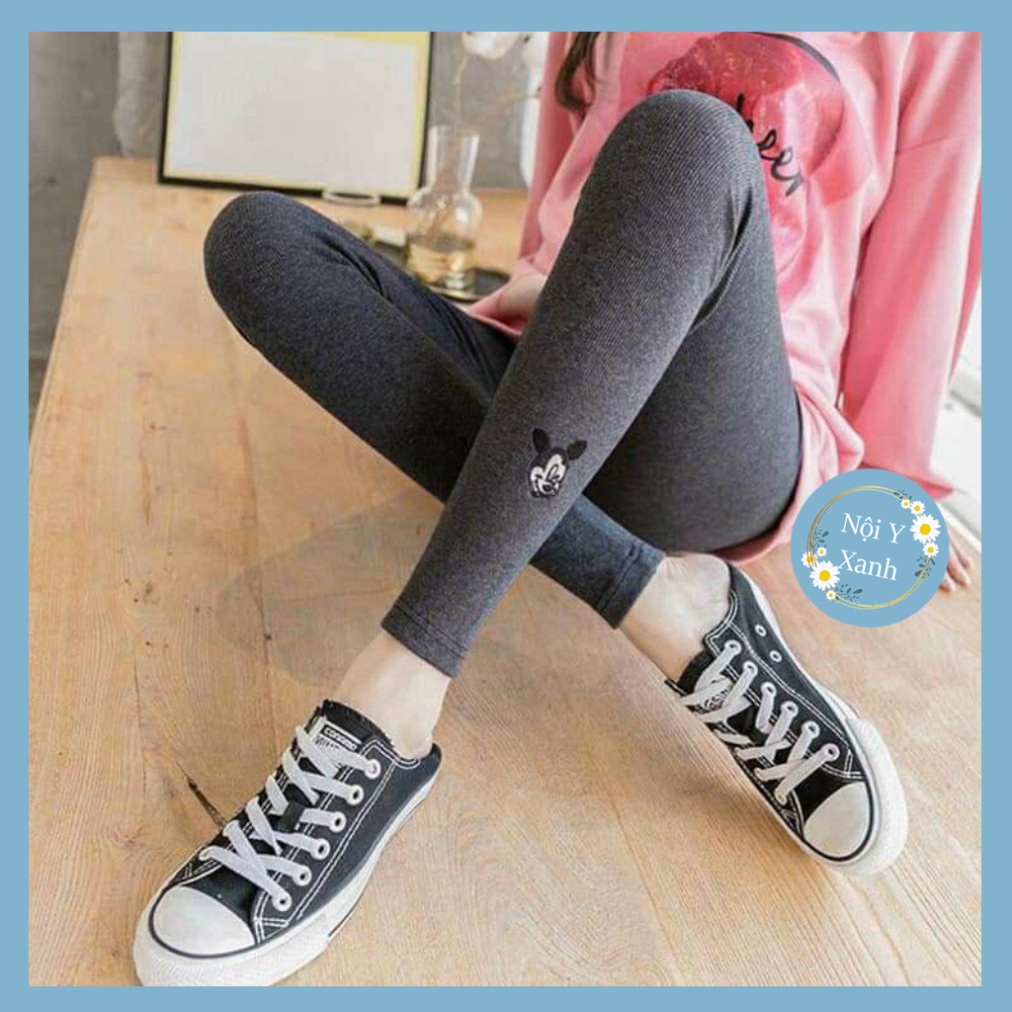QUẦN LEGGING LEN TĂM MICKY (SIÊU CO DÃN) nội y xanh -  chất đẹp