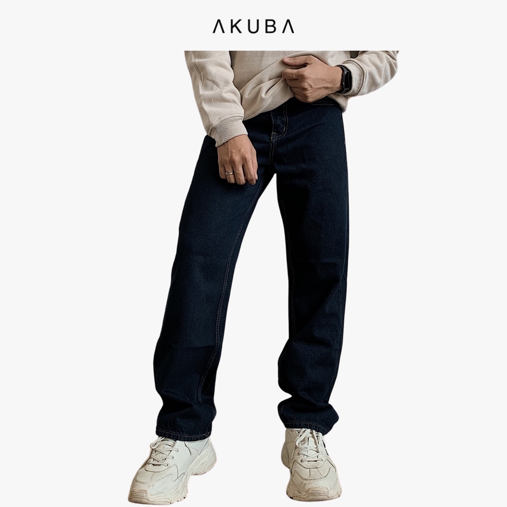[TRỢ GIÁ] Quần Jeans nam dài Akuba form reugular, dáng quần baggy ống đứng 01D0137