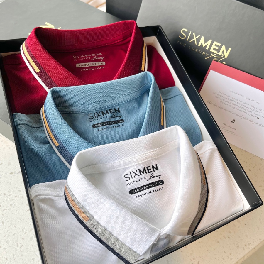 Áo Polo nam cổ bẻ CÓ TÚI Logo Thêu  SIXMEN - vải cá sấu CVC cotton dày dặn thoáng mát, nam tính