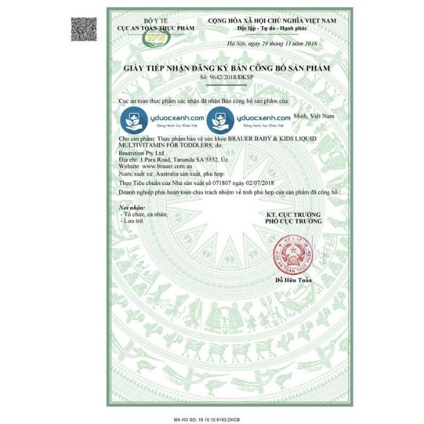Mua  BRAUER LIQUID MULTIVITAMIN FOR INFANTS & TODDLERS, Vitamin tổng hợp BRAUER cho bé, trẻ em - Y Dược Xanh