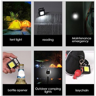 Đèn led mini móc khóa - đèn pin cob - đèn pin dã ngoại - sạc usb tiện dụng