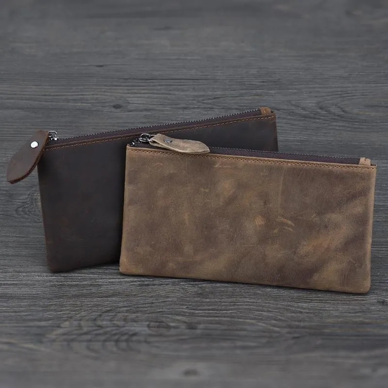 Ví Da Bò Thật Siêu Mỏng Dáng Dài Phong Cách Vintage tp314 Cho Nam