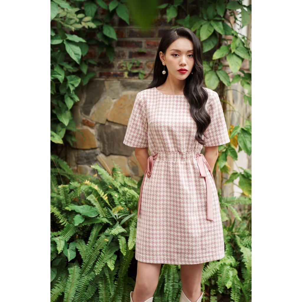 De Leah - Đầm Suông Tweed Nơ Eo - Thời trang thiết kế