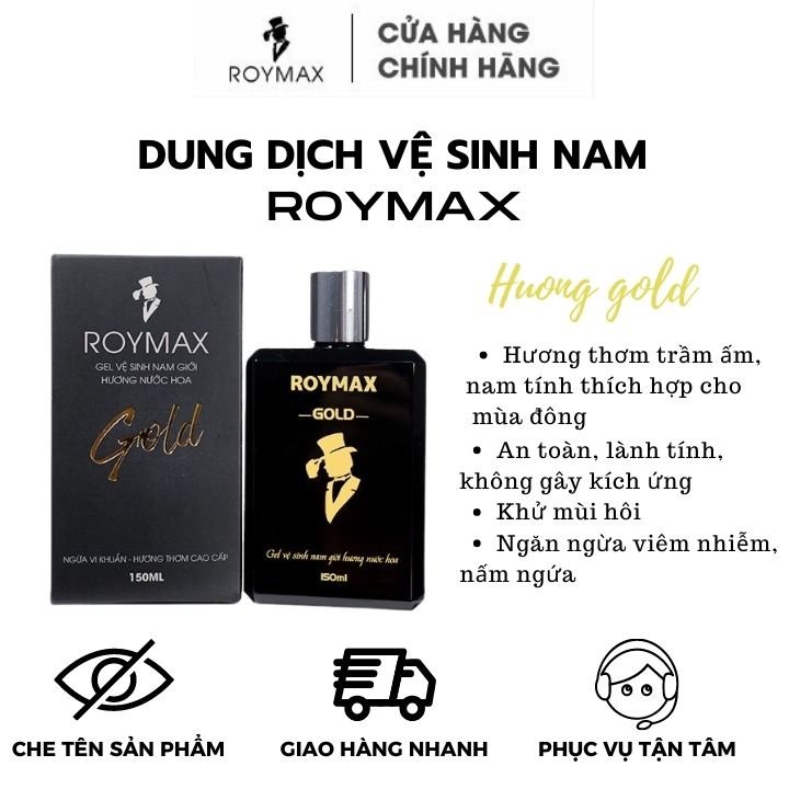 Dung Dịch Vệ Sinh Nam - Gel Vệ Sinh Nam ROYMAX 150ml có 2 mùi hương Gold và Silver