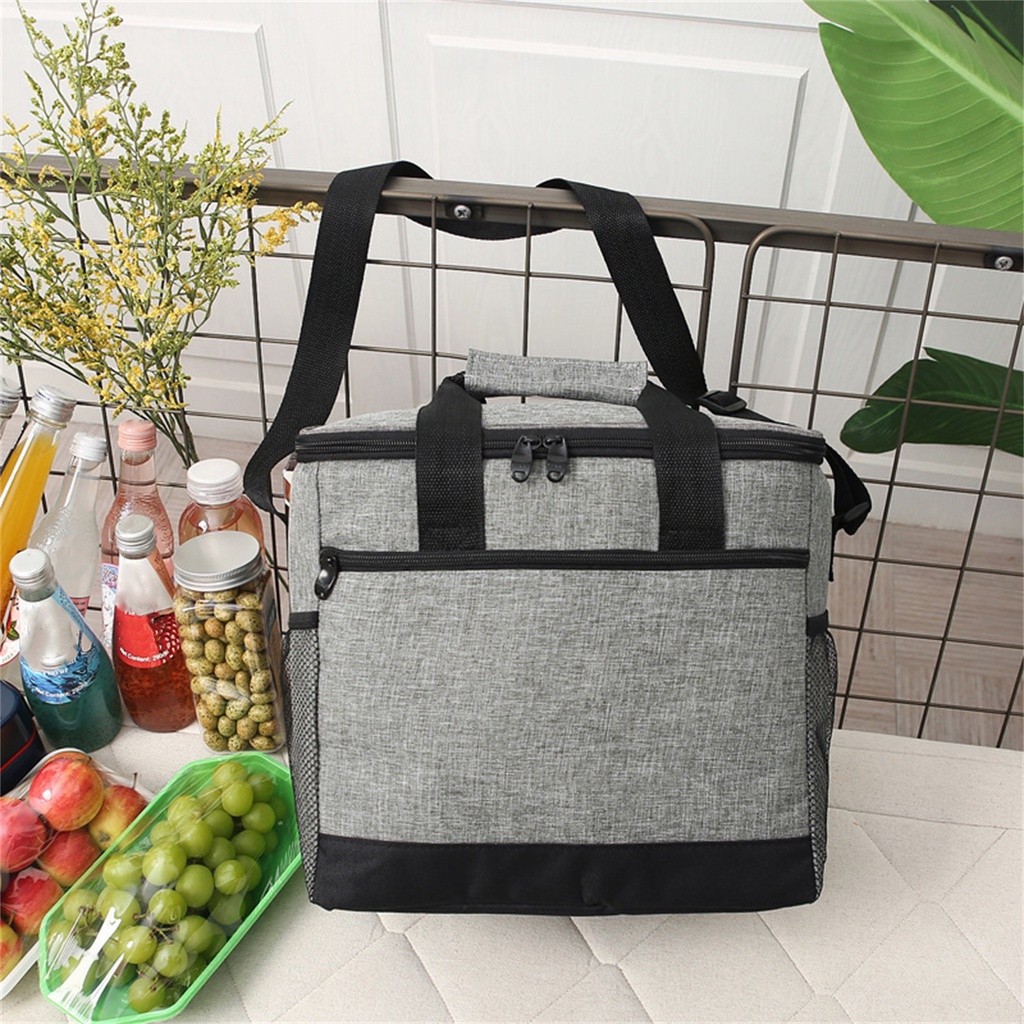 Có thể bán buôn Túi ăn trưa 16L Bento cách nhiệt giữ không thấm nước với thiết kế túi lưới để đi du lịch dã ngoại Vermont055 Hàng giao ngay