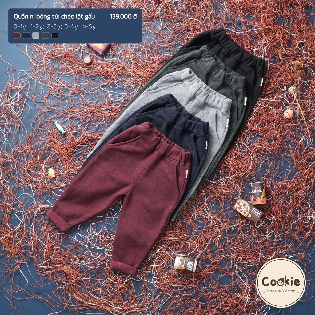 Cookie - Quần nỉ bông túi chéo lật gấu CK25463