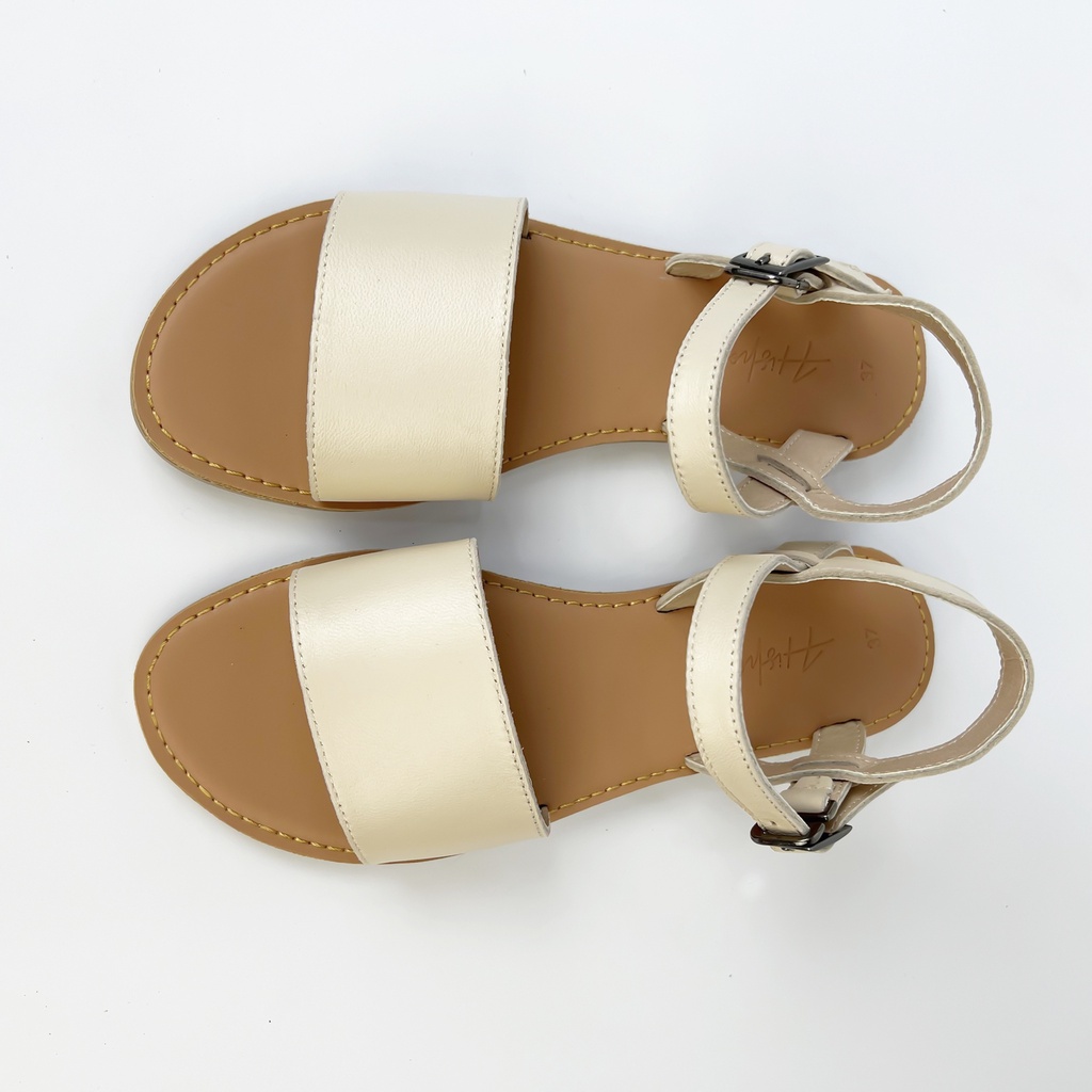 Giày Sandal Cho Nữ đi học Thời Trang biển Quai Ngang To Cao Cấp Hishoo Có Bigsize VNXK Ulzzang S017