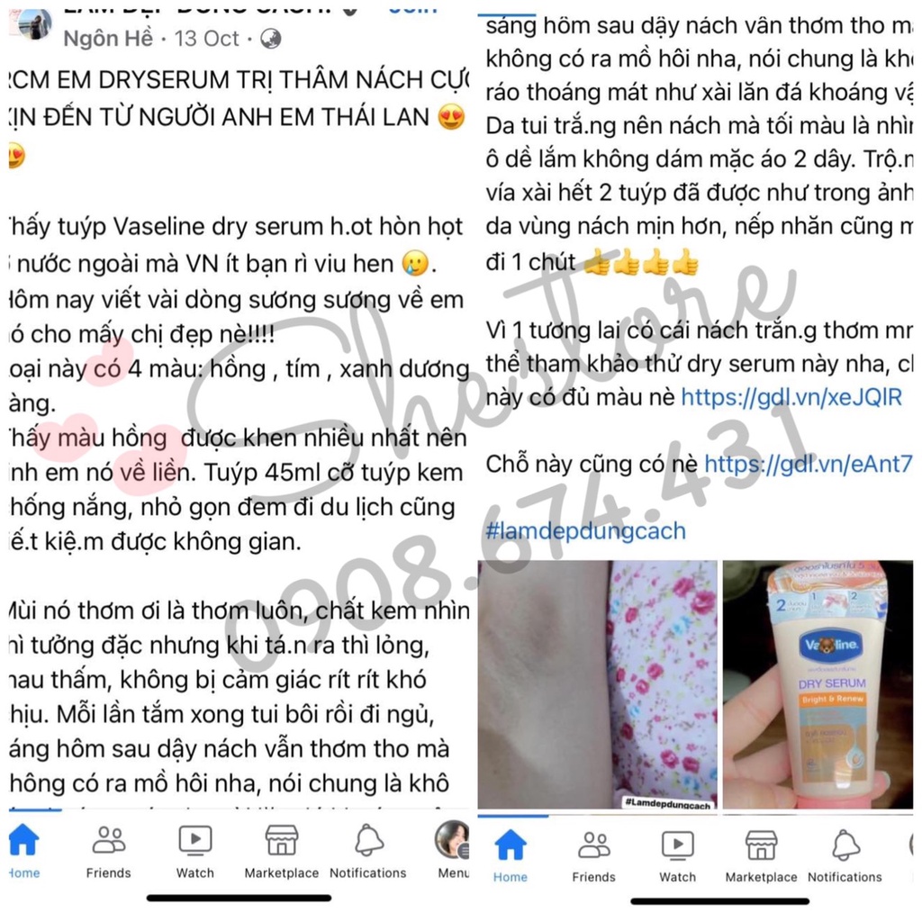 Kem dưỡng da khử mùi vùng nách Vaseline 45ml