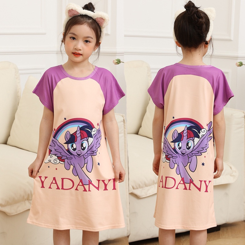 Đầm Ngủ Ngắn Tay Thời Trang Xinh Xắn Dành Cho Bé Gái