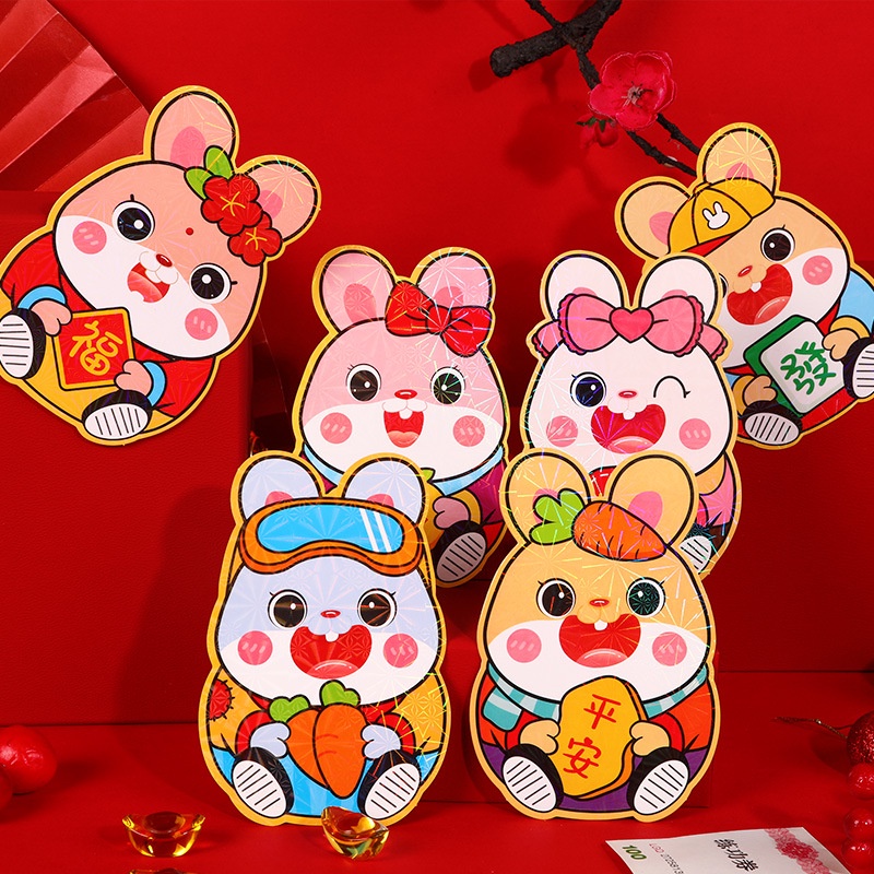 Combo Bao Lì Xì 2023 mèo may mắn mix mẫu ngẫu nhiên 12cm NPP G20 Shop