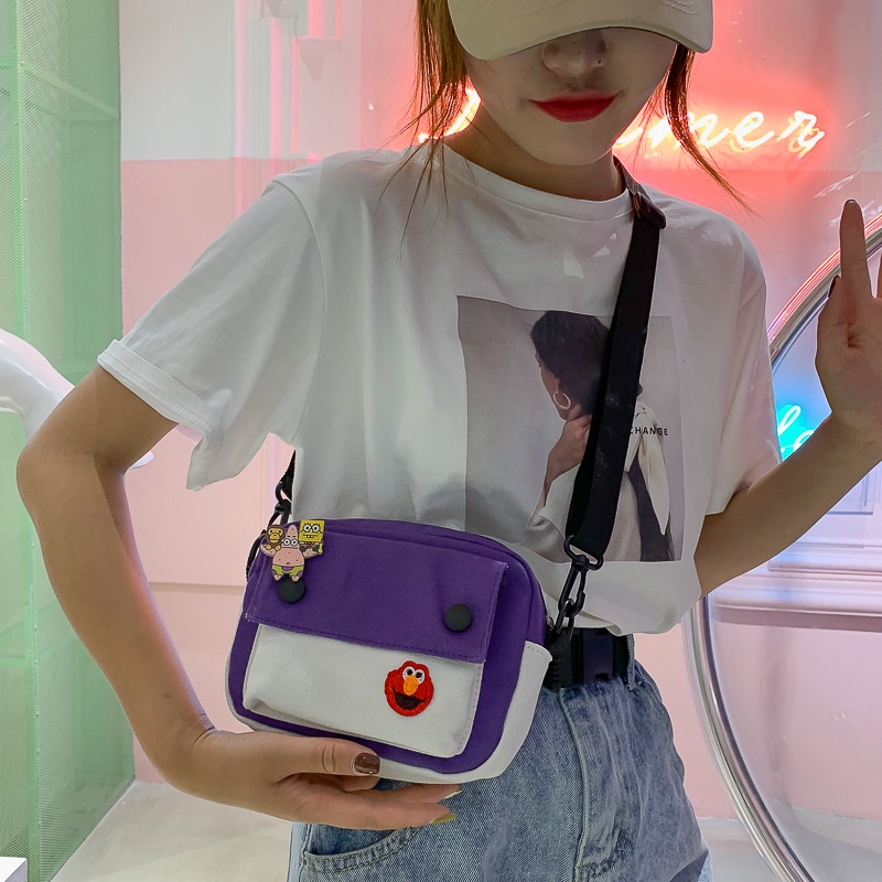 Túi vải canvas nữ đeo chéo siêu cute đi học giá rẻ nhiều ngăn AVAI STORE TV210