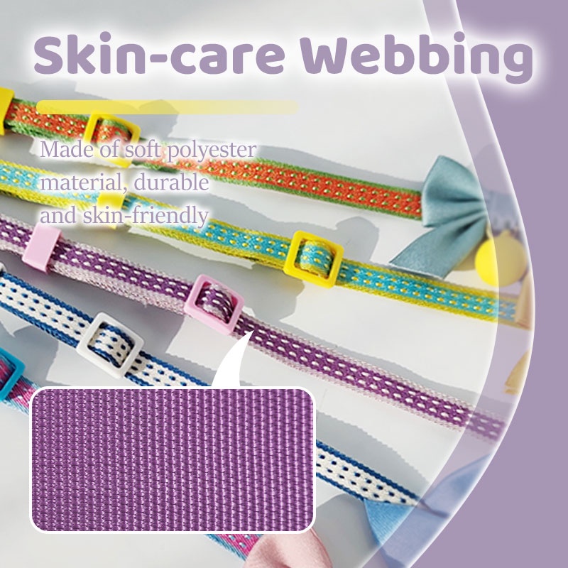 HamshMoc Vòng Cổ Nhẹ Mềm Mại Thoải Mái Bền Bỉ Có Chuông Và Nơ Dễ Thương Có Thể Điều Chỉnh Cho Thú Cưng / Mèo / Thỏ