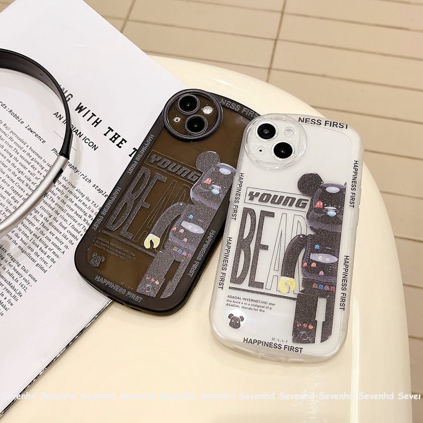 Ốp Điện Thoại Mềm Họa Tiết Gấu Hồng Dành Cho iPhone 14 13 12 11 Pro Max X XR Xs Max 8 7 6 6s Plus SE 2020