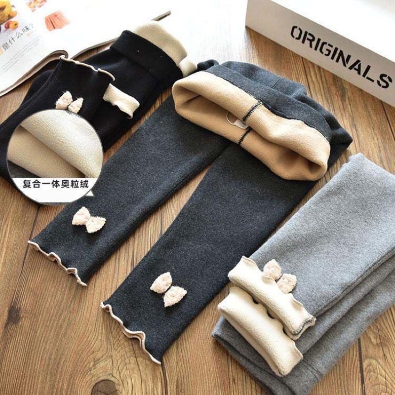Quần legging lót lông cừu bé gái size đại