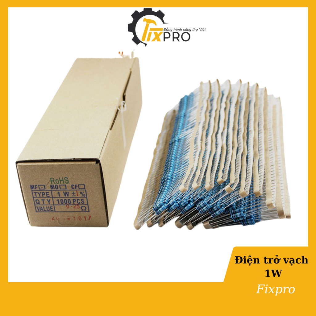 Điện trở 1W 1.2R - 120K 1% chân đồng túi 10 con