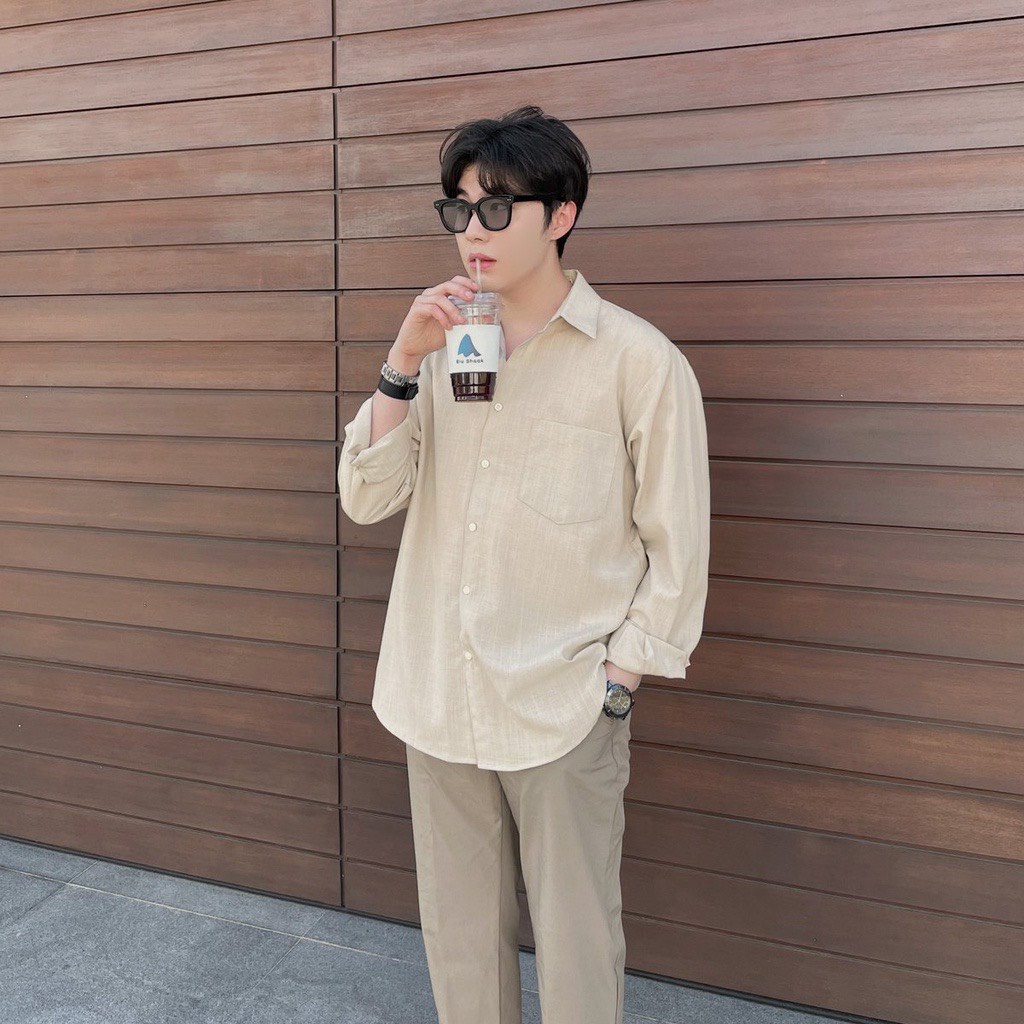 Áo sơ mi nam dài tay MITADO, áo sơ mi form rộng chất vải đũi cao cấp, kiểu dáng trẻ trung năng động