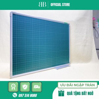 Bảng 2 mặt, một mặt xanh kẻ ô ly, 1 mặt trắng, KT:80*120cm - tặng kèm phấn, bông lau, nam châm
