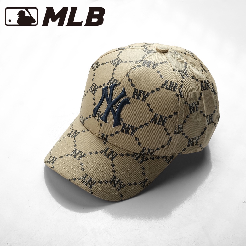 Mũ kết lưỡi trai MLB Monogram logo NY chất liệu Jeanwatt/Kaki Nón lưỡi trai thời trang Hàn Quốc unisex nam nữ hàng xuất