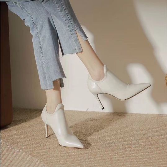 Giày Cao Gót Mũi Nhọn Chất Liệu Da Mềm Thoáng Khí Thời Trang Cao Cấp Cho NữGiày Em Bé Hot Girl 'S