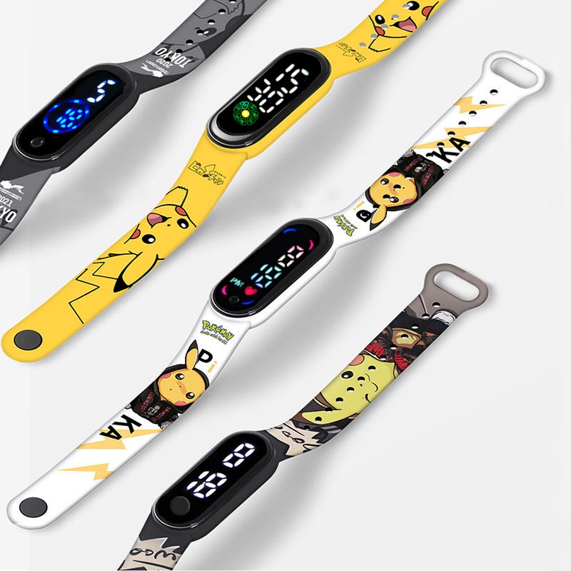 Mới Đồng Hồ Điện Tử Dây Silicon Hình pikachu Cho Bé