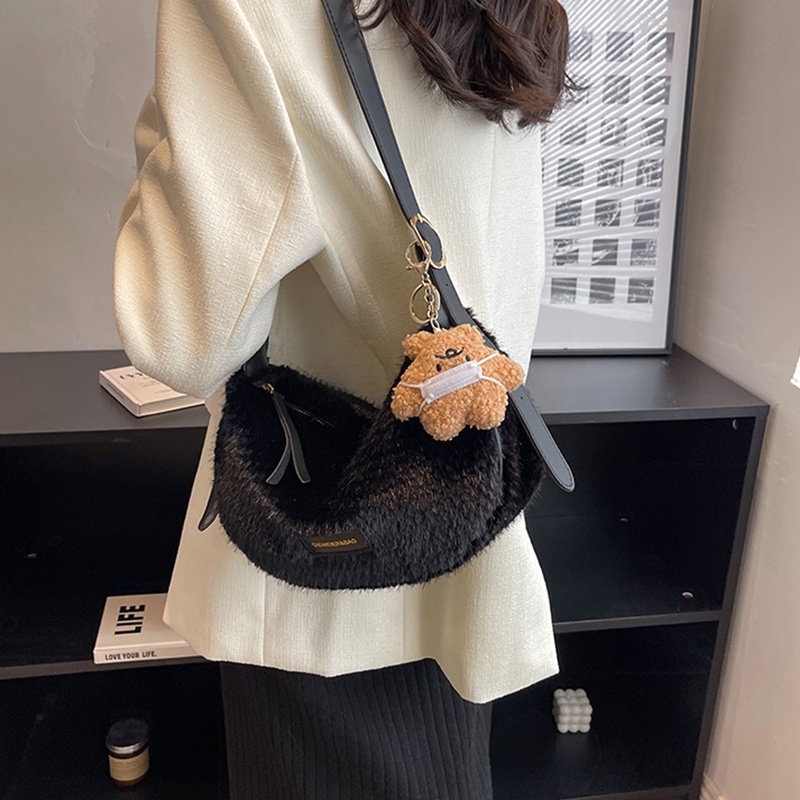 Túi Xách Lông Nhung Kiểu Dáng Đơn Giản Hợp Thời Trang Cho Nữ
