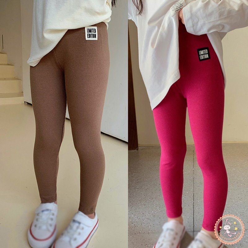 Quần Legging Lưng Cao Co Giãn In Chữ Tập Yoga Dành Cho Bé Gái