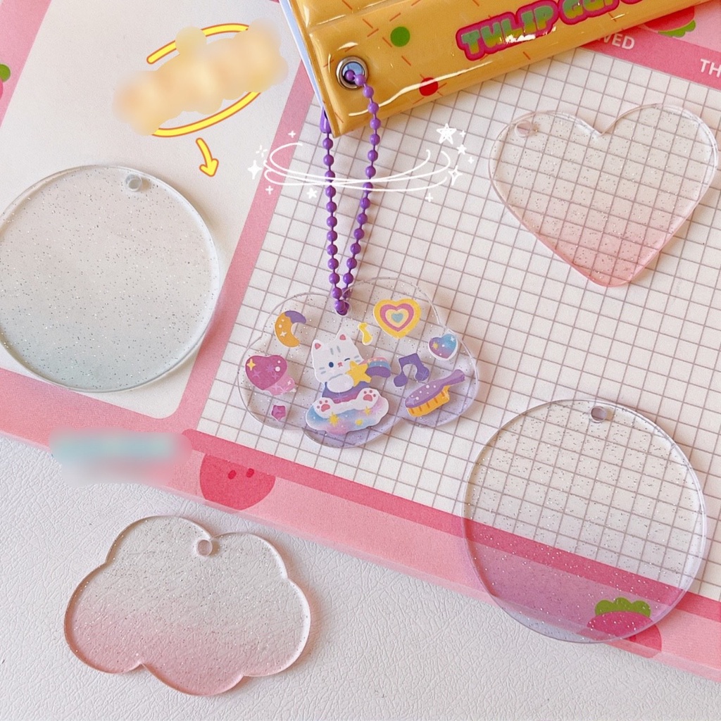 Móc khóa acrylic trong suốt, dây đeo phụ kiện tự trang trí DIY - SH071