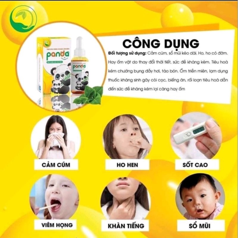 Tinh Dầu Húng Chanh Panda Thanh Mộc Hương Mẫu mới 2022 tăng cường hệ miễn dịch, dứt điểm khò khè sổ mũi