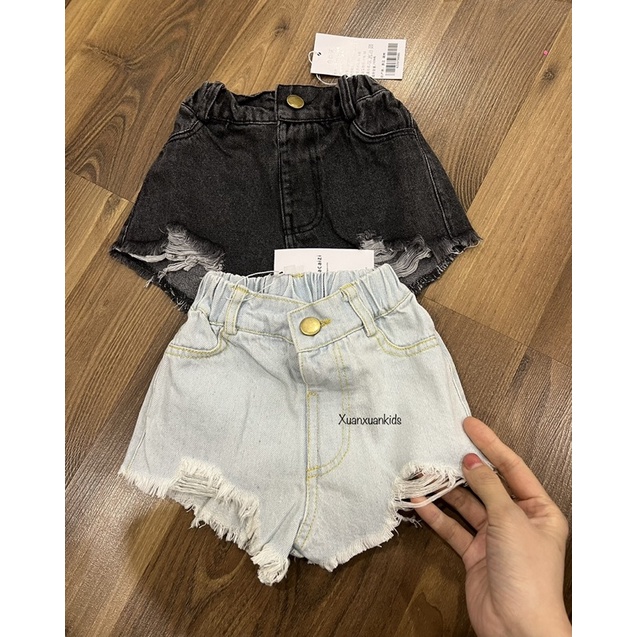 Quần Jean đùi rách siêu đẹp, quần đùi Jean rách bé gái