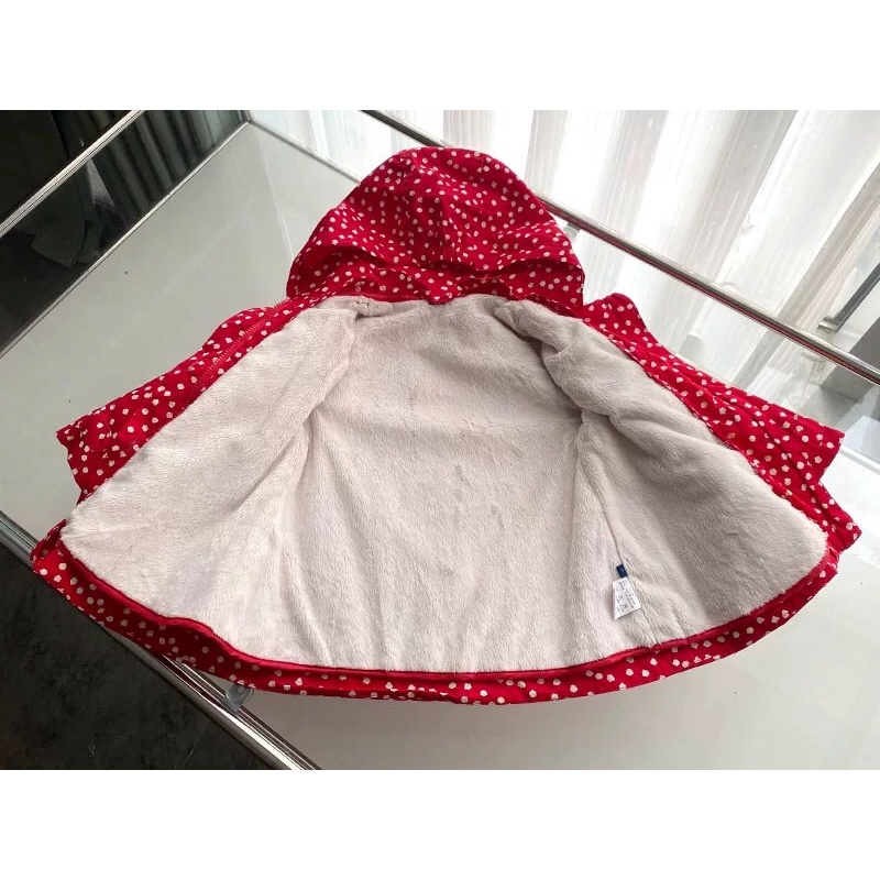 Áo khoác kaki lót lông cho bé gái