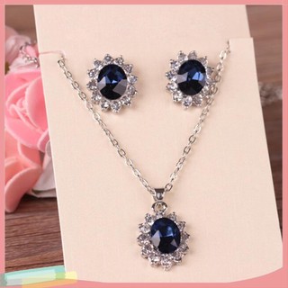 Set trang sức mặt đính đá quý nhân tạo phong cách cực thời trang