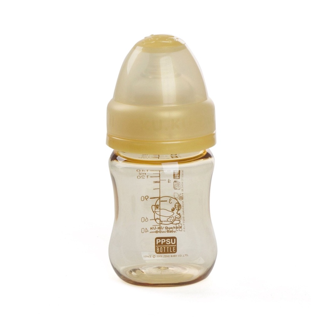 Bình sữa Kuku nhựa PPSU cổ rộng 140ml