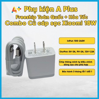 Cáp sạc, Combo Củ sạc nhanh Xiaomi 18W - [Note 8, Note 8 Pro, Bảo hành 3 tháng]