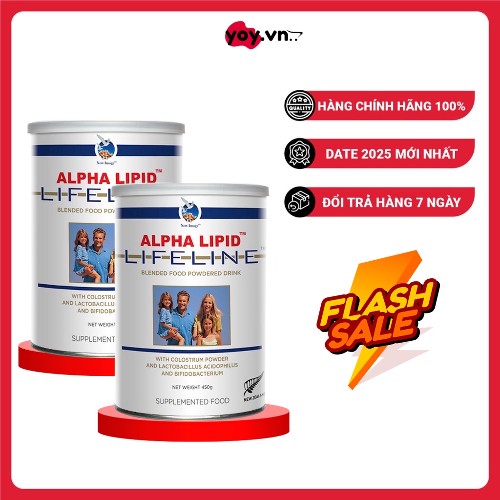 Sữa Non Alpha Lipid Lifeline Chính Hãng New Zealand 450g cho người cao tuổi, người bệnh, bà bầu, trẻ em - M2