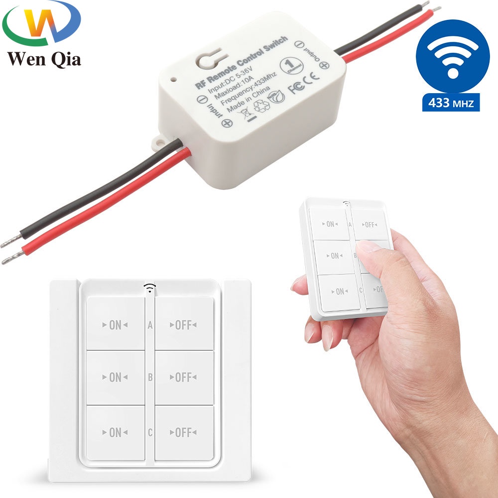 Bộ Công Tắc Rơ Le 433MHz DC 6V 12V 24V 10A Cho Xe Ô Tô / LED / Khóa Điện Tử DIY