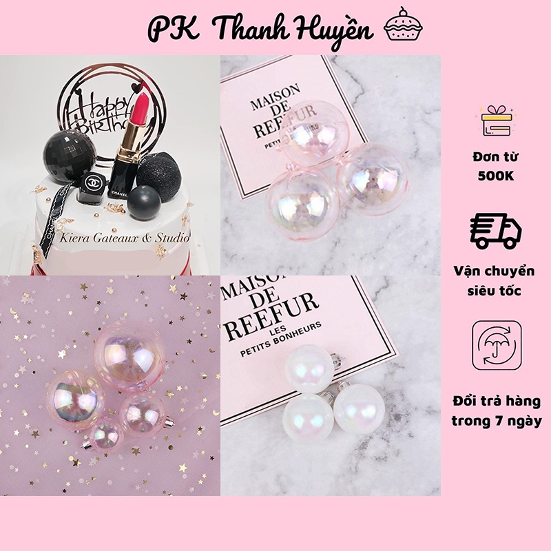 Bộ 3 bi đẹp - phụ kiện trang trí bánh sinh nhật, bánh kem