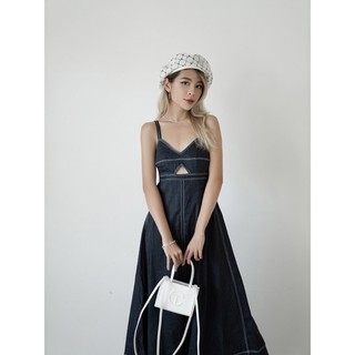 Beachclub- đầm maxi denim xoè