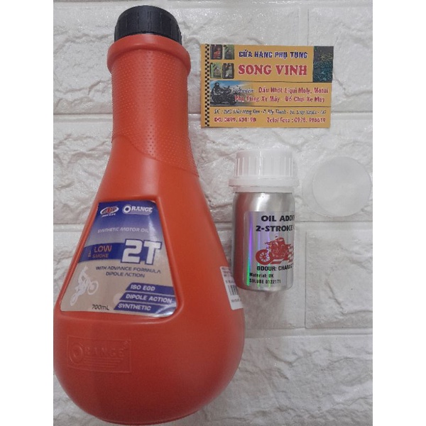 Nhớt Thơm 2 Thì Orange 700ml Và Phụ Gia 70ml Cao Cấp Cho Xe Xipo pha tương 7 Lần thay nhớt