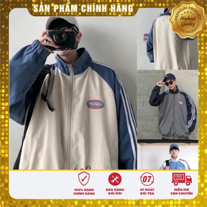 Áo khoác bóng chày áo khóa ngoài dù giới tính 2 lớp form rộng dáng Unisex jacket phong thái korea đi dạo chống chói 23th