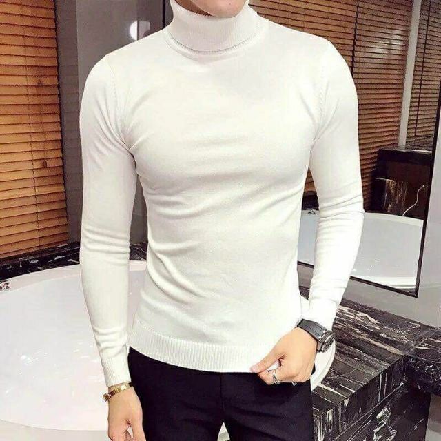 Áo len nam cổ cao áo len trơn nhiều màu chất len mềm mịn phong cách Hàn Quốc - Justmen shop