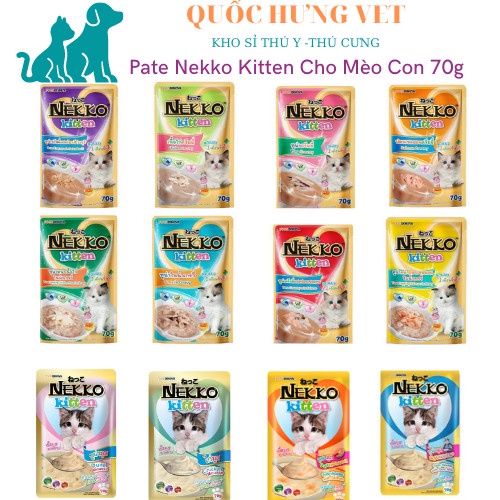 Nekko Kitten Creamy và Gravy - Thức ăn ướt cho mèo con gồm 8 vị 70G - QUỐC HƯNG VIỆT - 7050/3669