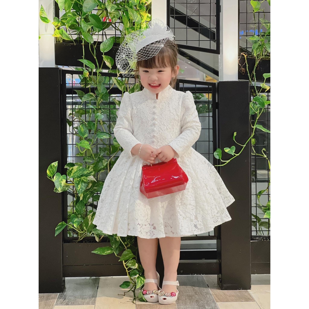 váy đầm công chúa cho bé - FRERSHIP- váy đầm công chúa trắng ren