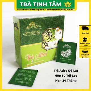 Trà túi lọc atiso Đà Lạt đặc biệt Ngọc Duy hộp 50 túi lọc đặc sản làm quà hỗ trợ thanh nhiệt giải độc