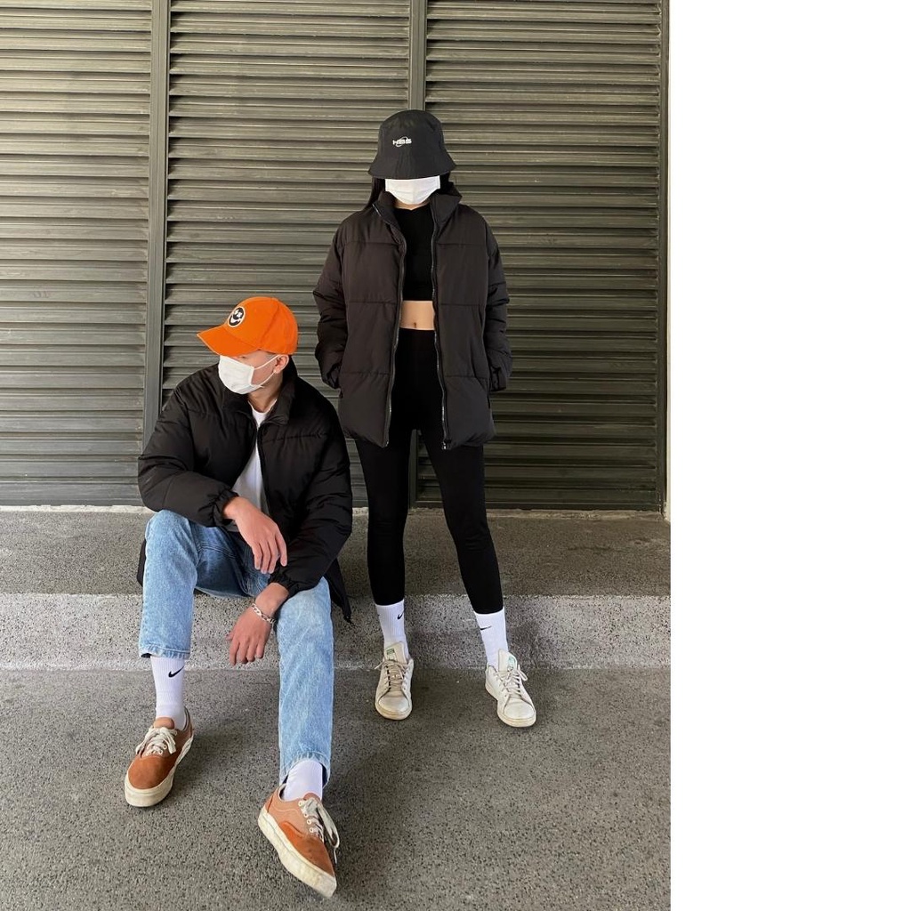 Áo phao nữ quảng châu Caliesweet áo phao lì cổ dựng không mũ lót bông siêu nhẹ