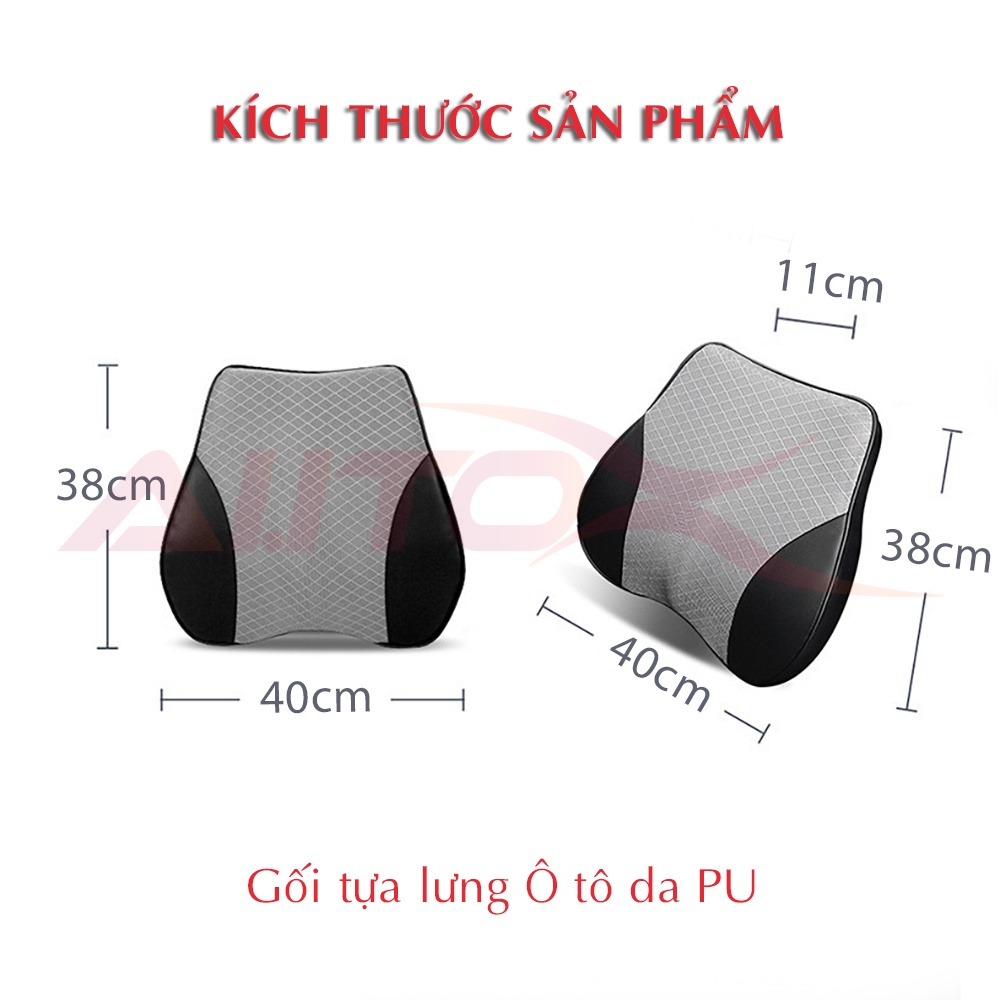Gối tựa đầu ô tô Autox ruột cao su non vỏ da PU cao cấp kèm tựa lưng theo bộ sang trọng | BigBuy360 - bigbuy360.vn